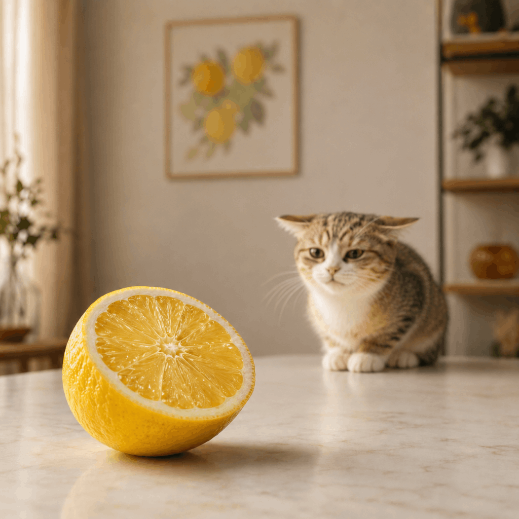 Кошки не терпят запахи цитрусовых, которые применяются в качестве отпугивающих 